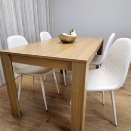 Kosy Koala Dining Table And 4 Chairs Oak Effect Table With 4 White Chairs Dining Room Furniture - thumbnail 7