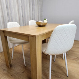 Kosy Koala Dining Table And 4 Chairs Oak Effect Table With 4 White Chairs Dining Room Furniture - thumbnail 4