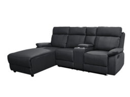 DS Living Sorento Recline Right Hand Corner Leather 3 Seater Sofa In Black Or Grey - thumbnail 2