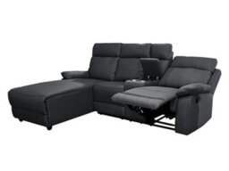 DS Living Sorento Recline Right Hand Corner Leather 3 Seater Sofa In Black Or Grey - thumbnail 6