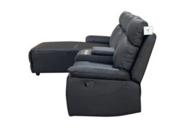 DS Living Sorento Recline Right Hand Corner Leather 3 Seater Sofa In Black Or Grey - thumbnail 4
