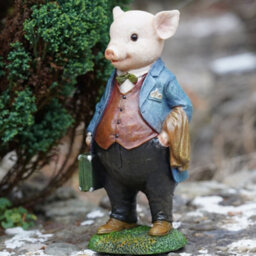Burgess Gentleman Pig Resin Sculpture Home Garden Piggy Statue Outdoor Animal Ornament Farm Animals British Gift - thumbnail 2