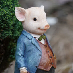 Burgess Gentleman Pig Resin Sculpture Home Garden Piggy Statue Outdoor Animal Ornament Farm Animals British Gift - thumbnail 3