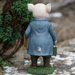 Burgess Gentleman Pig Resin Sculpture Home Garden Piggy Statue Outdoor Animal Ornament Farm Animals British Gift - thumbnail 5