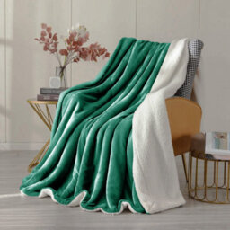 Ameha Emerald Sherpa Fleece Throw Blanket Soft Thick Fluffy Comfort For Bed, Sofa Couch & Travel King 200X240Cm - thumbnail 3