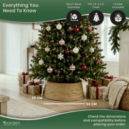 Garden Market Place Pop Up Hessian Christmas Tree Skirt - Christmas Tree Stand Cover - thumbnail 7
