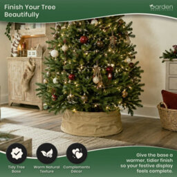 Garden Market Place Pop Up Hessian Christmas Tree Skirt - Christmas Tree Stand Cover - thumbnail 2