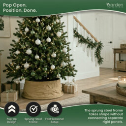 Garden Market Place Pop Up Hessian Christmas Tree Skirt - Christmas Tree Stand Cover - thumbnail 4