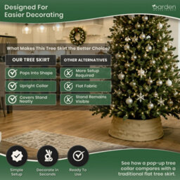 Garden Market Place Pop Up Hessian Christmas Tree Skirt - Christmas Tree Stand Cover - thumbnail 6