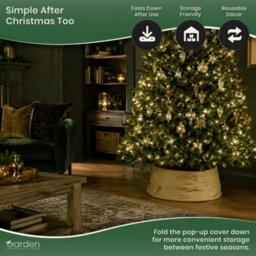 Garden Market Place Pop Up Hessian Christmas Tree Skirt - Christmas Tree Stand Cover - thumbnail 5