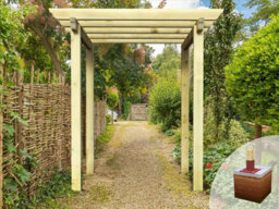 Edecks Heavy Duty Royal Walkway Wooden Garden Pergola With Super Rafters (W 2400mm X D 2400mm) With Steel Spikes (2.1M) - thumbnail 2