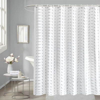 Neel Blue Shower Curtain Polyester Bathroom  Mould & Mildew Resistant With 12 Curtain Hook 180 X 180Cm - image 1