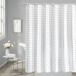 Neel Blue Shower Curtain Polyester Bathroom  Mould & Mildew Resistant With 12 Curtain Hook 180 X 180Cm