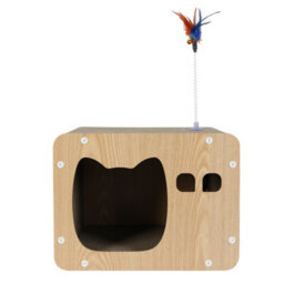 Skylos Cat Scratching Post Cardboard House With Toy Indoor Cat Scratcher - thumbnail 3