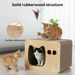 Skylos Cat Scratching Post Cardboard House With Toy Indoor Cat Scratcher - thumbnail 6