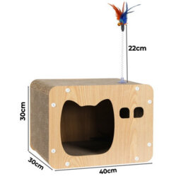 Skylos Cat Scratching Post Cardboard House With Toy Indoor Cat Scratcher - thumbnail 8