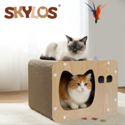 Skylos Cat Scratching Post Cardboard House With Toy Indoor Cat Scratcher - thumbnail 9