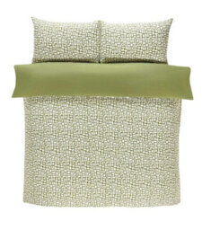Rapport Home Pebbles Geo Green Duvet Cover Set Double Bedding Set - thumbnail 3