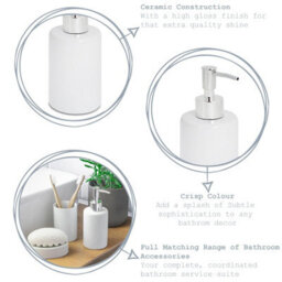 Harbour Housewares Ceramic Soap Dispenser - 280Ml - Black - thumbnail 2