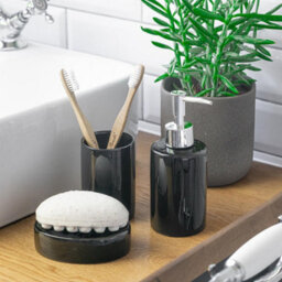 Harbour Housewares Ceramic Soap Dispenser - 280Ml - Black - thumbnail 5