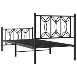 Berkfield Metal Bed Frame Without Mattress With Footboard Black 80X200Cm - thumbnail 6