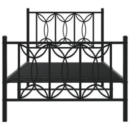 Berkfield Metal Bed Frame Without Mattress With Footboard Black 80X200Cm - thumbnail 4