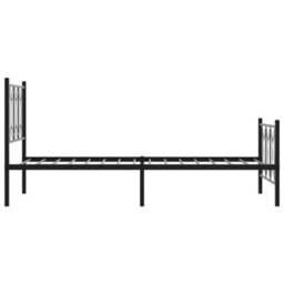 Berkfield Metal Bed Frame Without Mattress With Footboard Black 80X200Cm - thumbnail 5