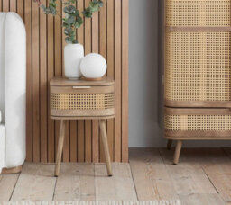 Birlea Pair Of Rattan Bedside Cabinet 1 Drawer Oak  Sark  Side Table - thumbnail 5