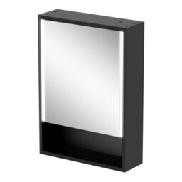 Affine Bathroom Mirror Cabinet Led Wall Mounted 700X500mm Black Demister Shaver Storage - thumbnail 6