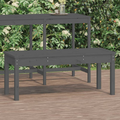 Berkfield Garden Bench Grey 109X44X45 Cm Solid Wood Pine - image 1