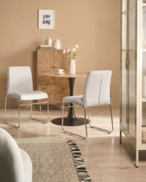 Beliani Set Of 2 Dining Chairs Lecco Fabric Light Grey - thumbnail 2