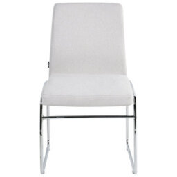 Beliani Set Of 2 Dining Chairs Lecco Fabric Light Grey - thumbnail 5