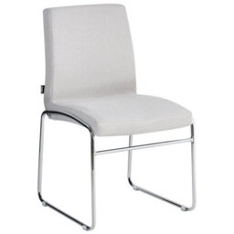 Beliani Set Of 2 Dining Chairs Lecco Fabric Light Grey - thumbnail 4