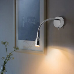 Long Life Lamps Company Led Indoor Bedside Reading Wall Light 2W 3000K Chrome H3144 - thumbnail 9