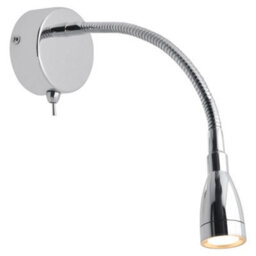 Long Life Lamps Company Led Indoor Bedside Reading Wall Light 2W 3000K Chrome H3144