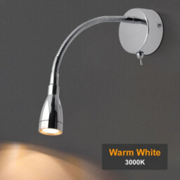 Long Life Lamps Company Led Indoor Bedside Reading Wall Light 2W 3000K Chrome H3144 - thumbnail 5