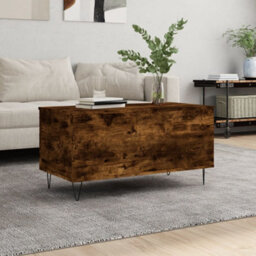 Berkfield Coffee Table Smoked Oak 90X44.5X45 Cm Engineered Wood - thumbnail 1