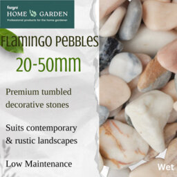 Fargro Home and Garden Fargro™ Home & Garden Flamingo Pebbles 20-50mm - Pack Of 2 X 20Kg Bags Of Pink, Cream & Grey Decorative Pebbles - thumbnail 3