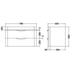 Nuie Parade 800 W/h 2 Drawer Basin & Cabinet - thumbnail 5
