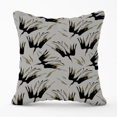 Warren Reed Designer Black And Gold Fire Bird Silhouettes Cushions 45Cm X 45Cm - image 1