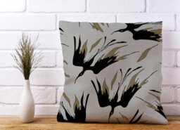 Warren Reed Designer Black And Gold Fire Bird Silhouettes Cushions 45Cm X 45Cm - thumbnail 2