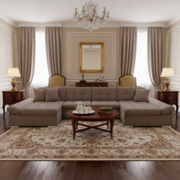 Alia Living Room Corner Sofa Bed With Polyurethane Foam Wave Spring Wooden Frame 360X160X75Cm Dusty Pink - thumbnail 1