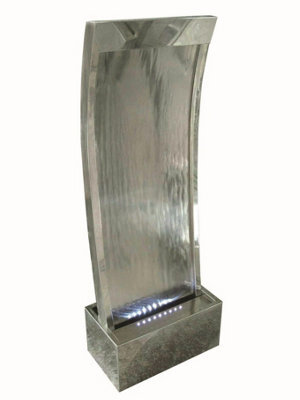 Outdoor Living UK Peking Stainless Steel Modern Metal Water Feature With Cover