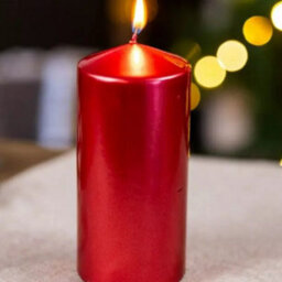 15Cm Unscented Red Pillar Candle - thumbnail 5