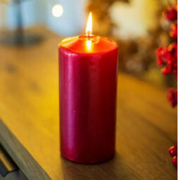 15Cm Unscented Red Pillar Candle - thumbnail 7