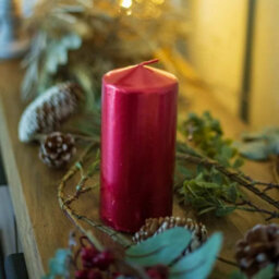 15Cm Unscented Red Pillar Candle - thumbnail 6