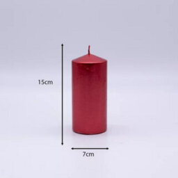 15Cm Unscented Red Pillar Candle - thumbnail 3