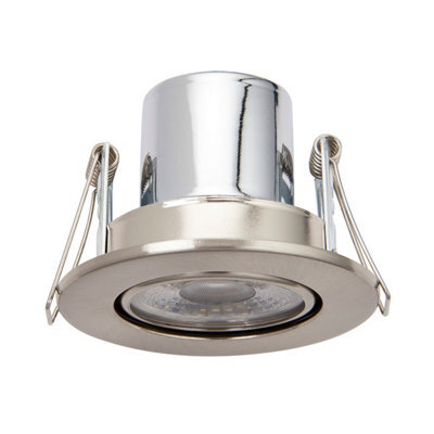 Luminosa Lighting Luminosa Shieldeco 500 Cct Tiltable Light 5W Recessed Downlight Satin Nickel Effect Plate - image 1