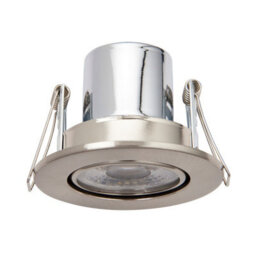 Luminosa Lighting Luminosa Shieldeco 500 Cct Tiltable Light 5W Recessed Downlight Satin Nickel Effect Plate