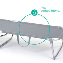 Livivo Foldable Outdoor Reclining Sun Lounger, Grey - thumbnail 4